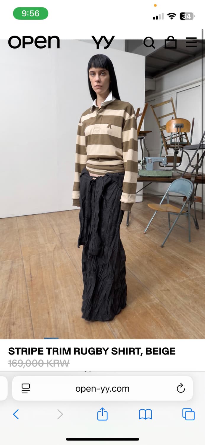 오픈와이와이 스트라이프 트림 럭비 셔츠 open yy 상품이미지4