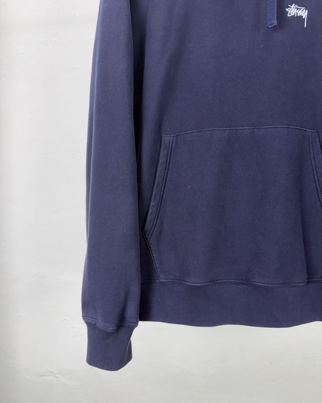 스투시 네이비 파일로 오버다이 스탁 로고 후디 스웨트 셔츠 상품이미지4