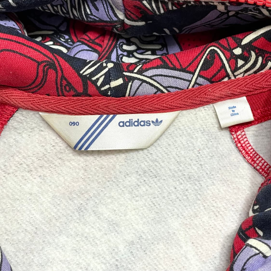 아디다스 오리지날 스니커즈홀프린팅 레드 기모 후드집업 여성90 상품이미지4