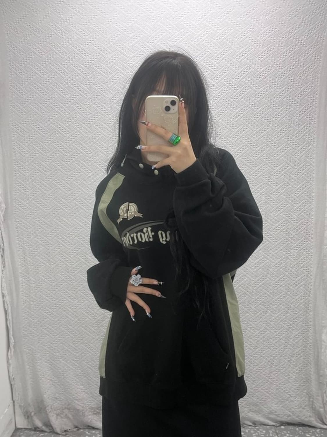 꼼파뇨 올드스쿨 크래킹 스냅 래글런 후드티 XL C07918 상품이미지2