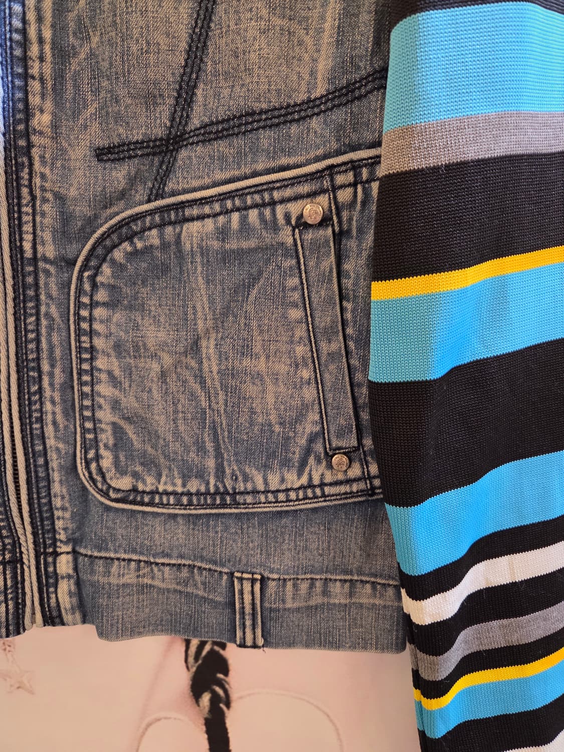 EXR Y2K 스트라이프 데님자켓💯 상품이미지4