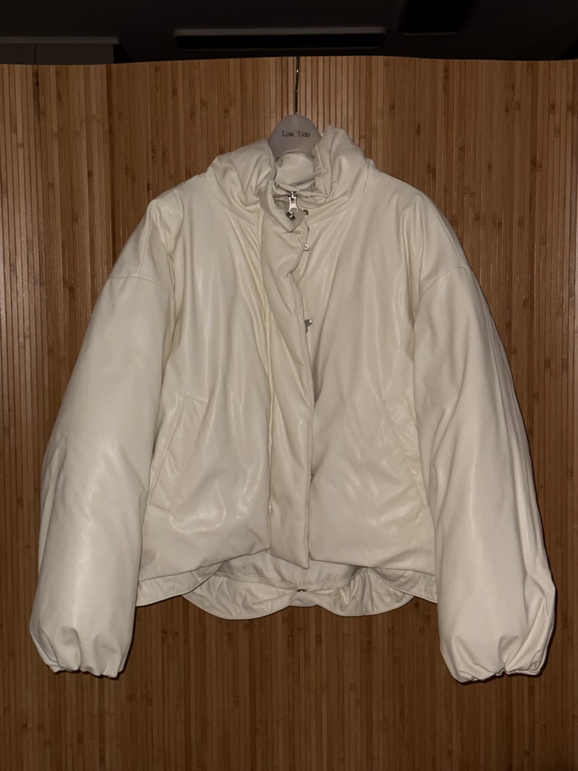 로우타이드 레더 다운 패딩 자켓 아이보리 M 상품이미지2