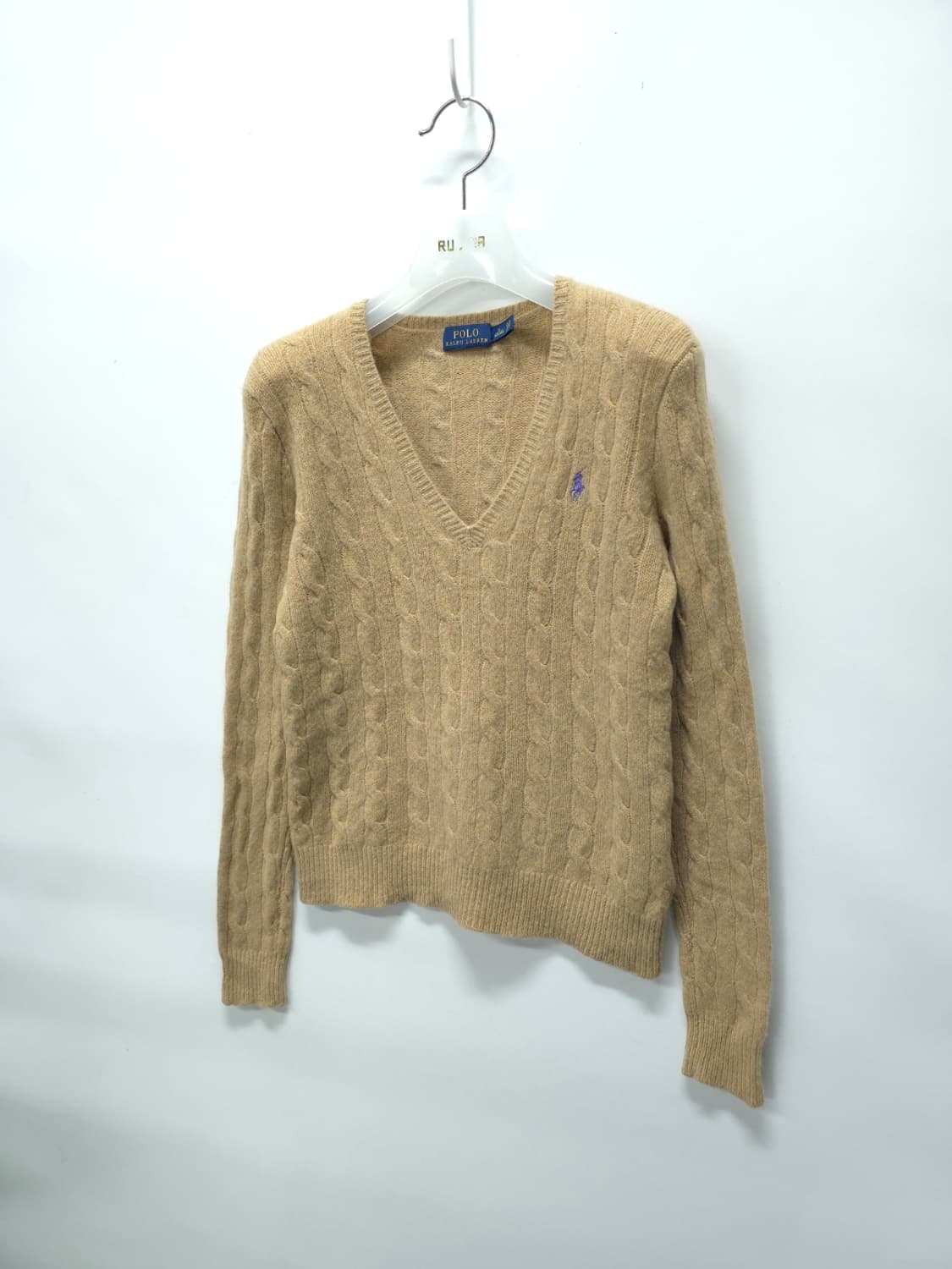 폴로 캐시미어 케이블 브이니트 (여성44~55) 상품이미지2