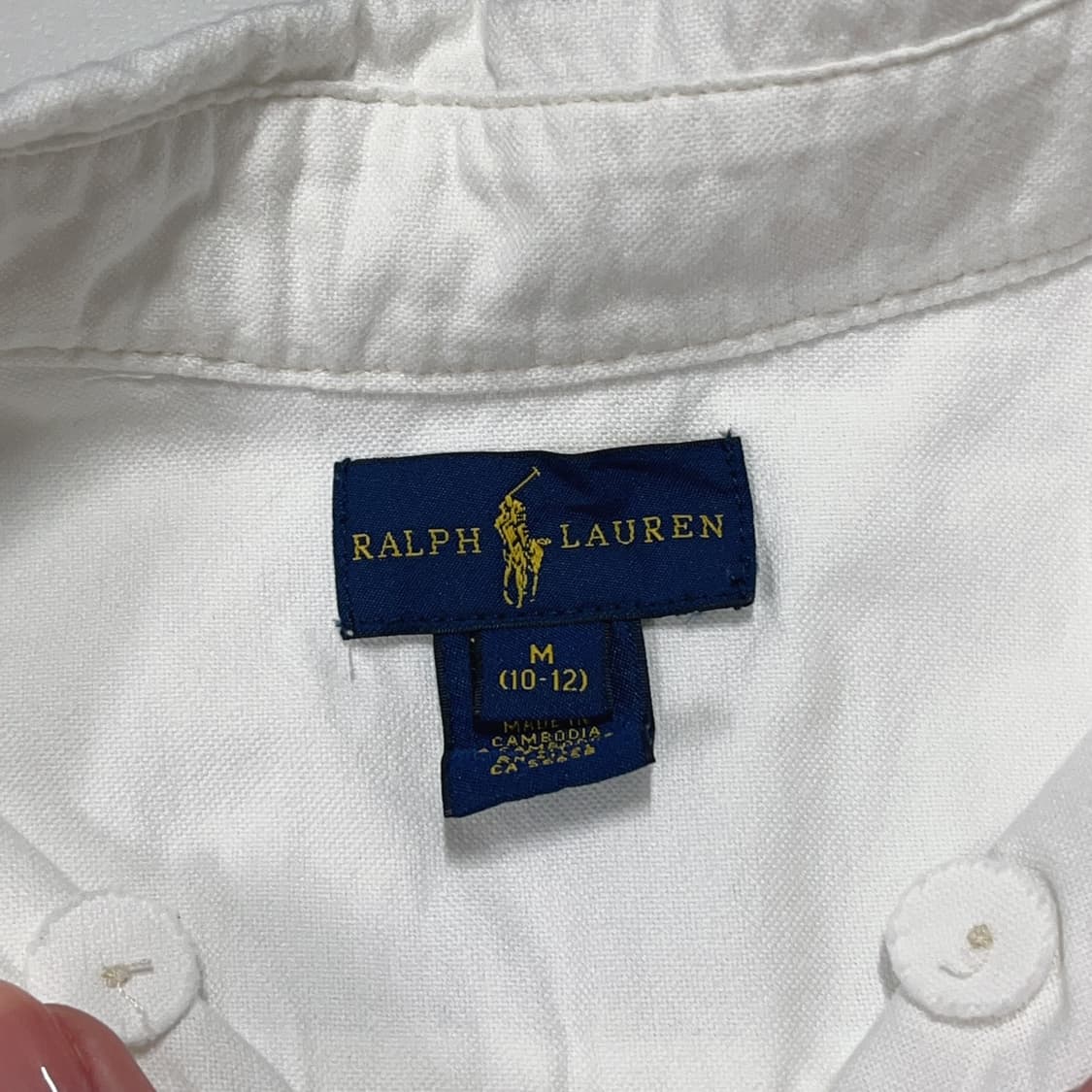 [정품] 폴로 화이트 / 빅포니 솔리드 셔츠 [ M(10-12) ] 상품이미지4