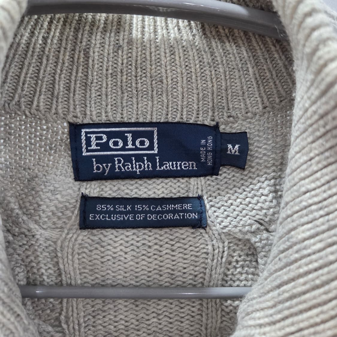 폴로랄프로렌 풀오버 하프집업 캐시미어 블랜드 케이블 니트 M 상품이미지2