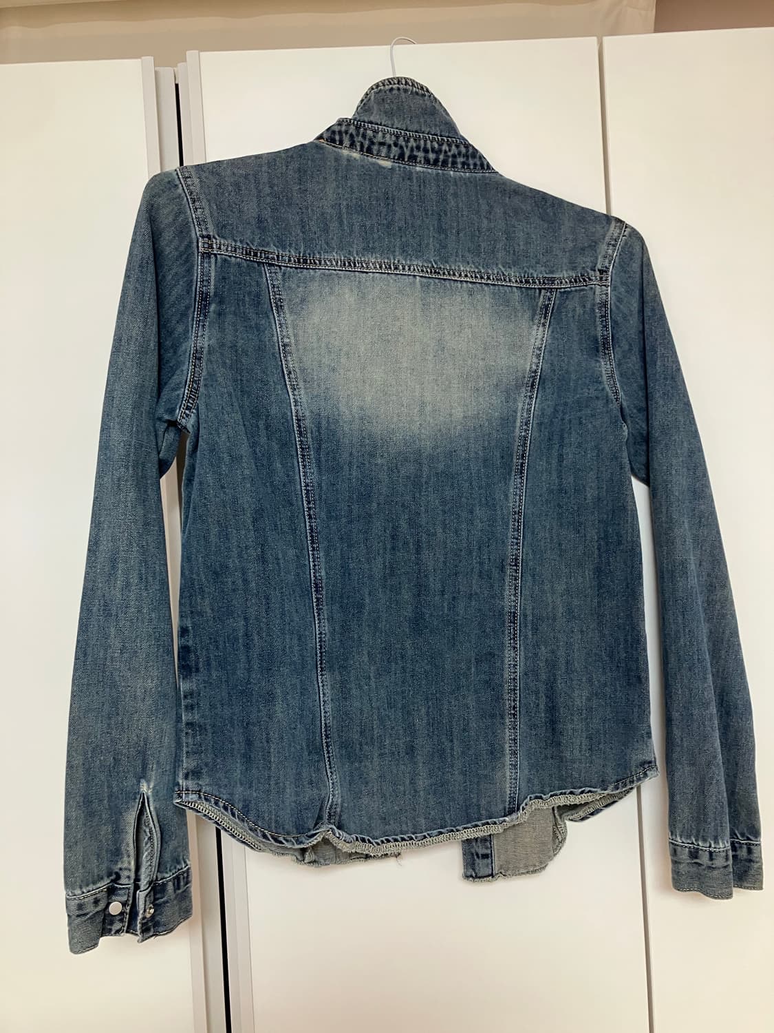 빈티지 워싱 청 데님 슬림핏 셔츠 자켓 상품이미지2