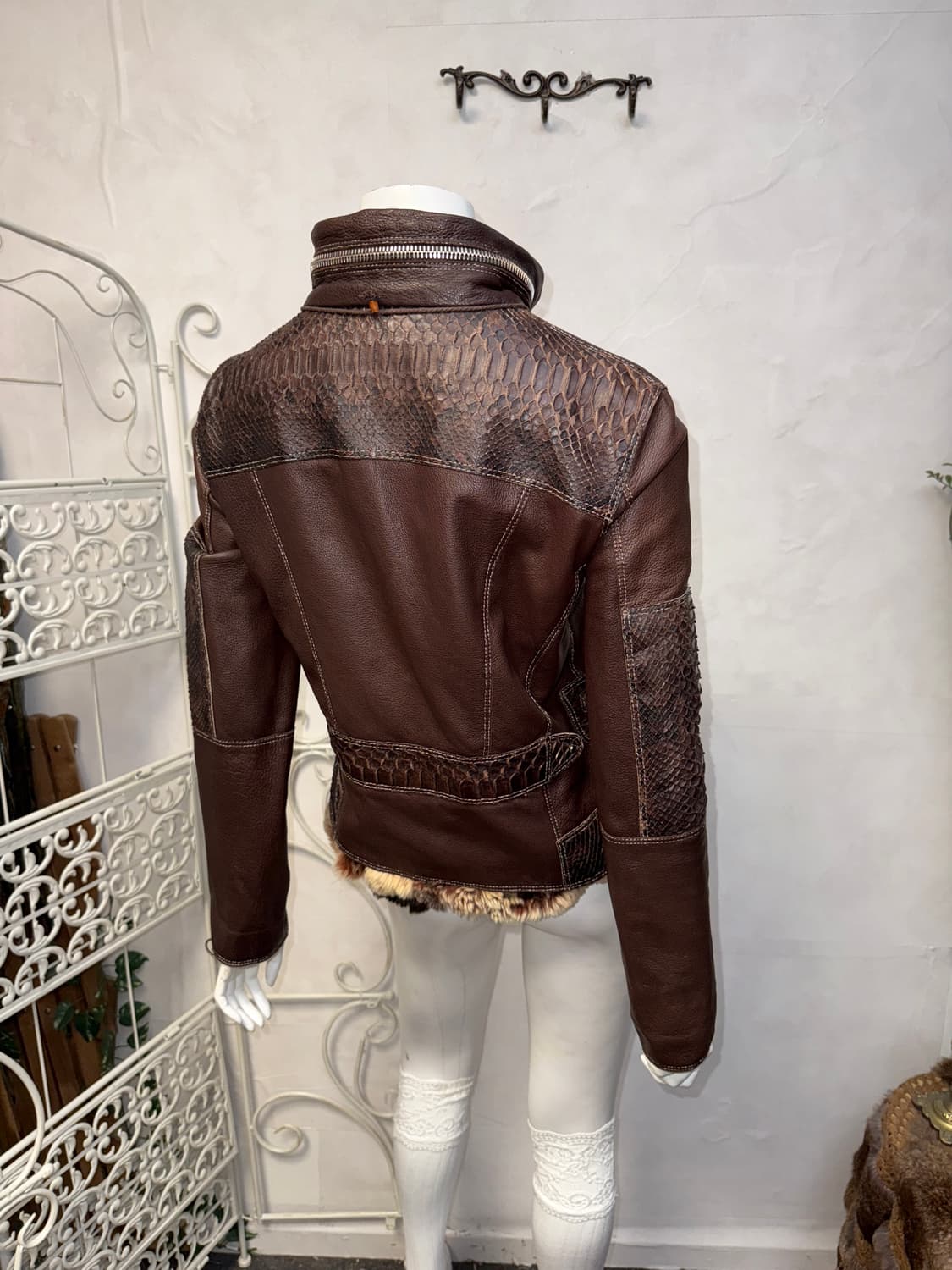 Dark brown lamb skin python pocket 투웨이jk 상품이미지6