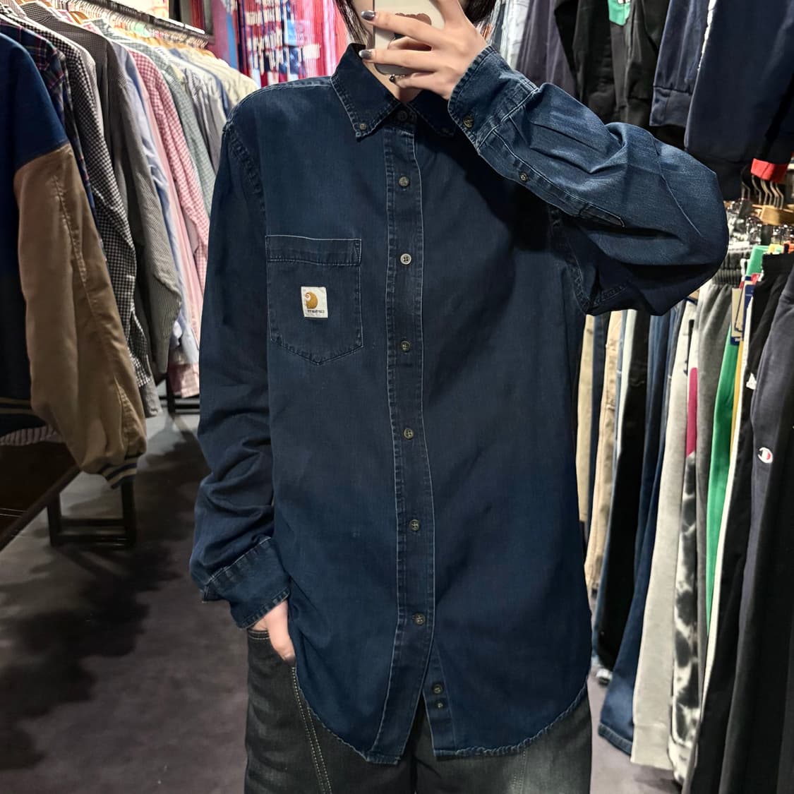 [IM] Carhartt 칼하트 데님셔츠 진청 네이비 상품이미지2