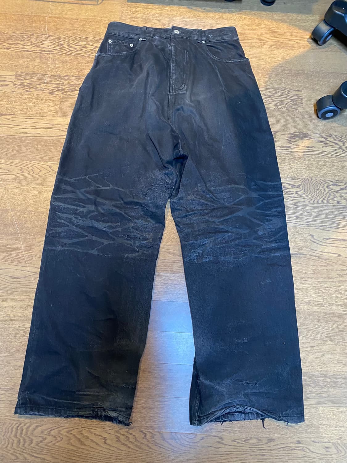 프로젝트 gr 워시드 백워드 데님팬츠 블랙 3사이즈 상품이미지5