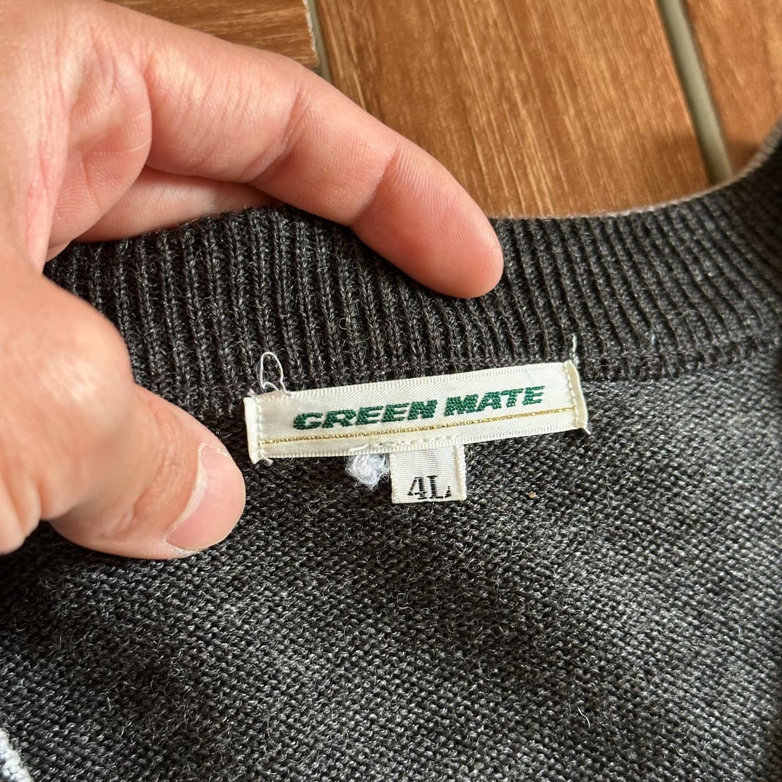 Green Mate v-neck wool knit sweater 상품이미지6