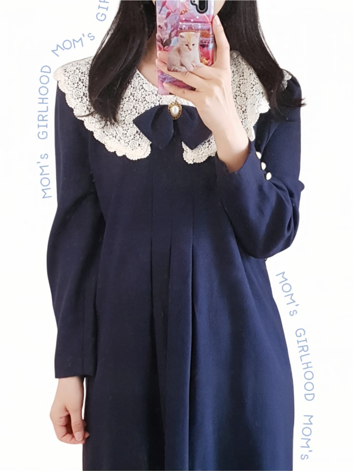 빈티지 모던 클래식 네이비 원피스 상품이미지7