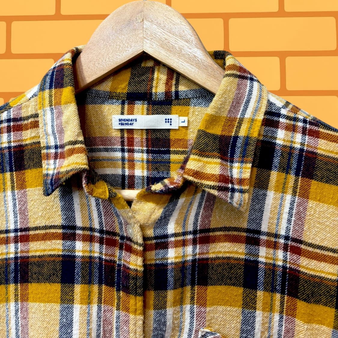 세븐데이즈이즈선데이 플란넬 체크 셔츠 (M) 상품이미지2