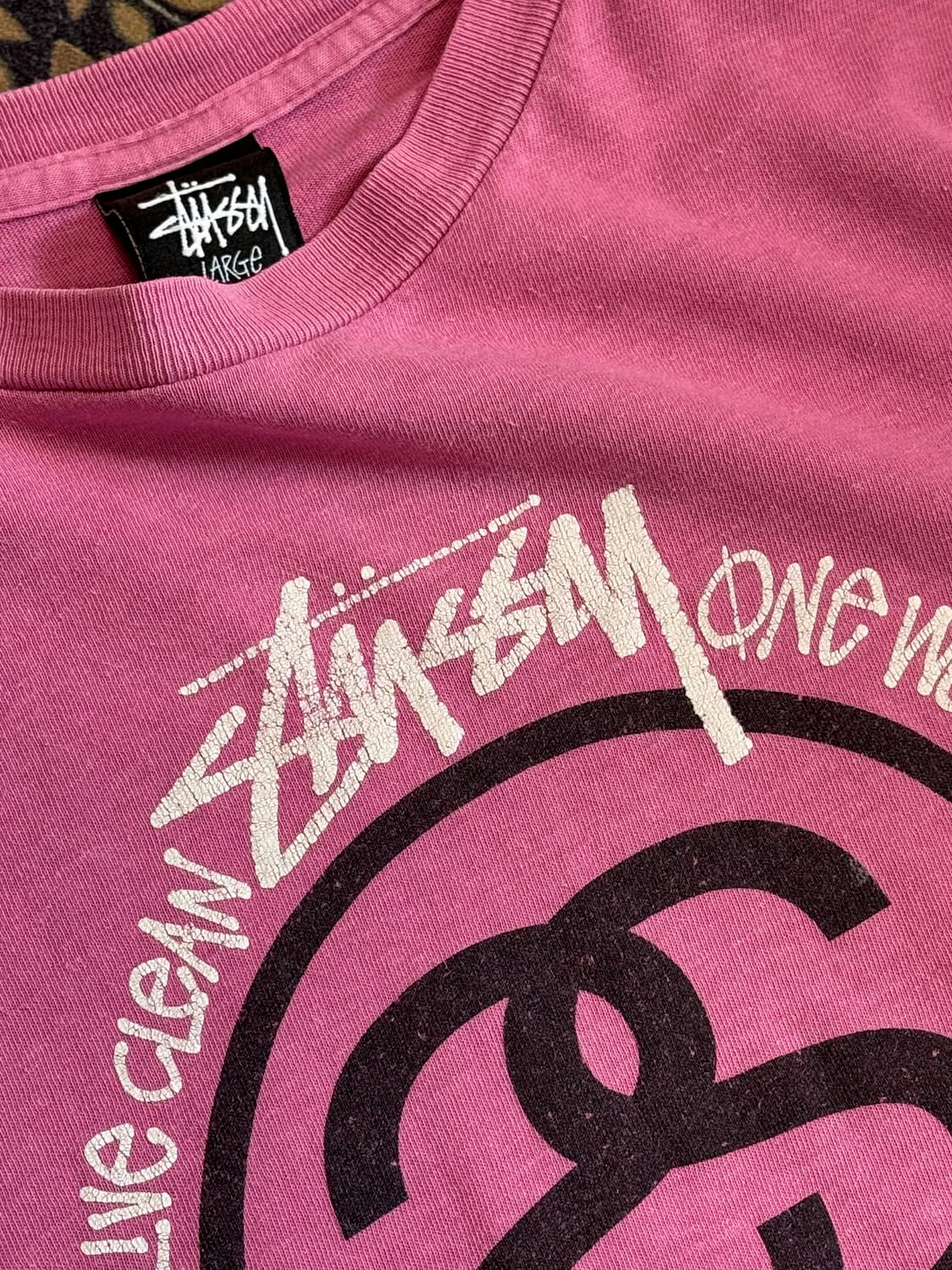 00s 올드 스투시 더스티 핑크 빈티지 티셔츠 상품이미지5