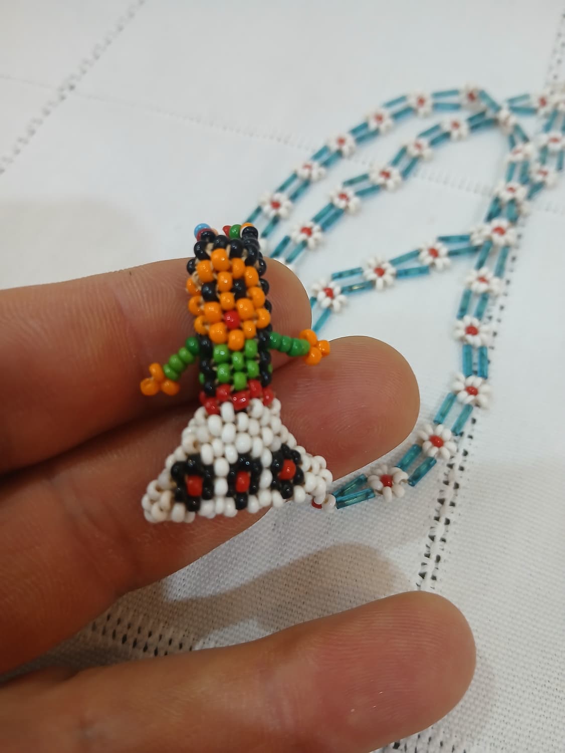 빈티지 미국 인디언 핸드메이드  비즈 목걸이 상품이미지2