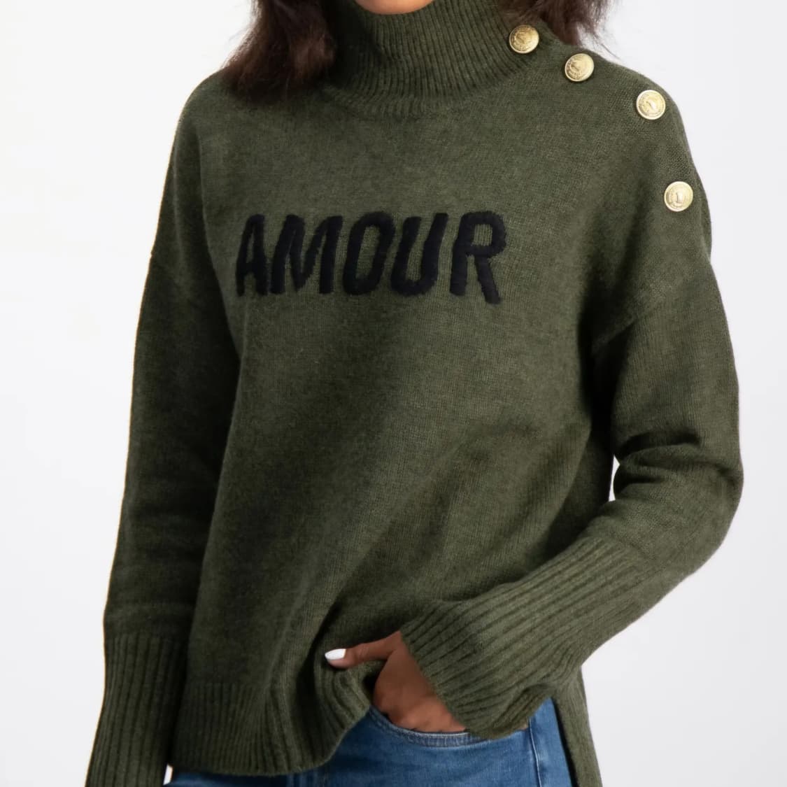 쟈딕앤볼테르 숄더버튼 니트 /여성 니트/ 여자 니트  상품이미지1