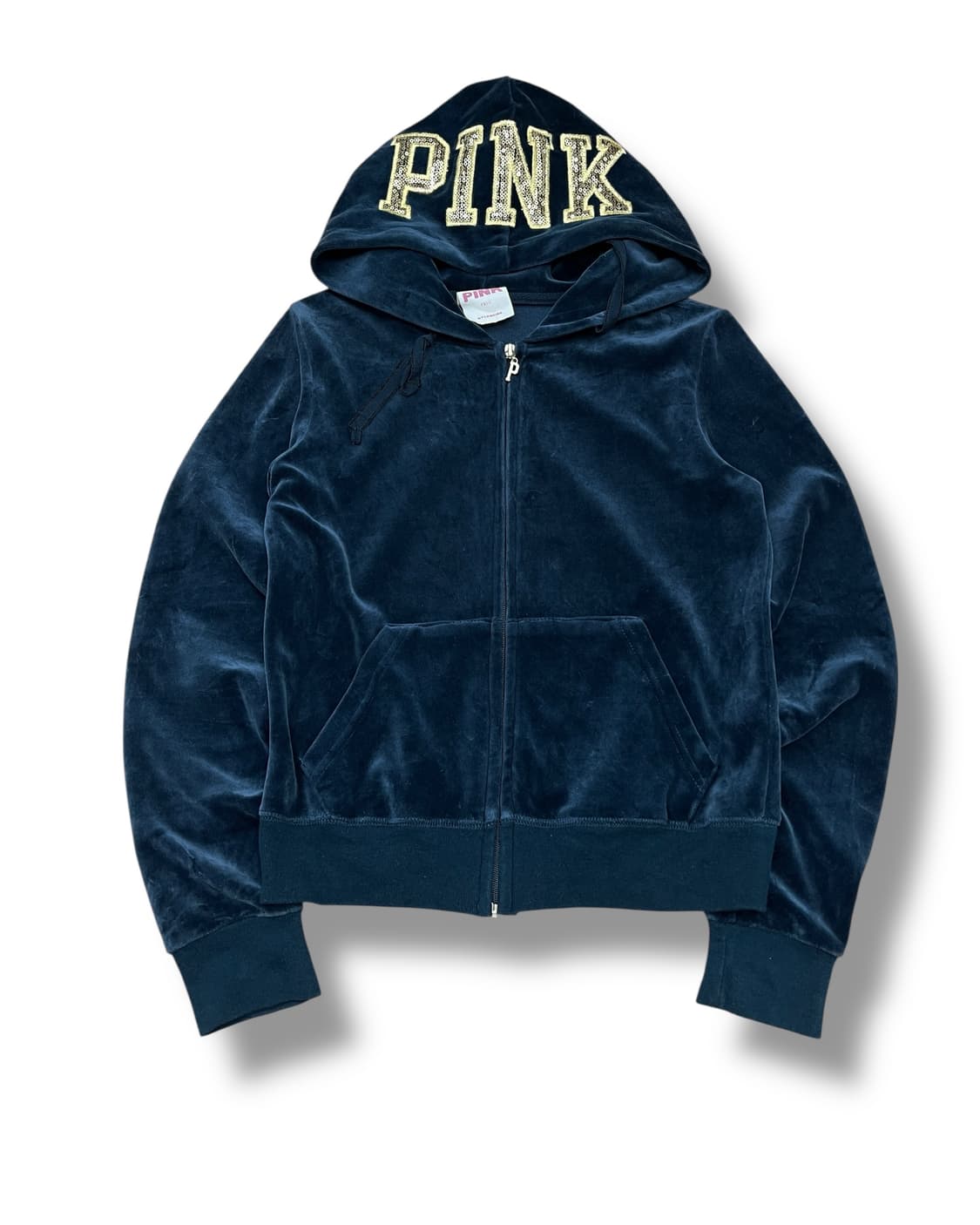 PINK 후드 스팽글 로고 벨벳 후드집업 상품이미지6