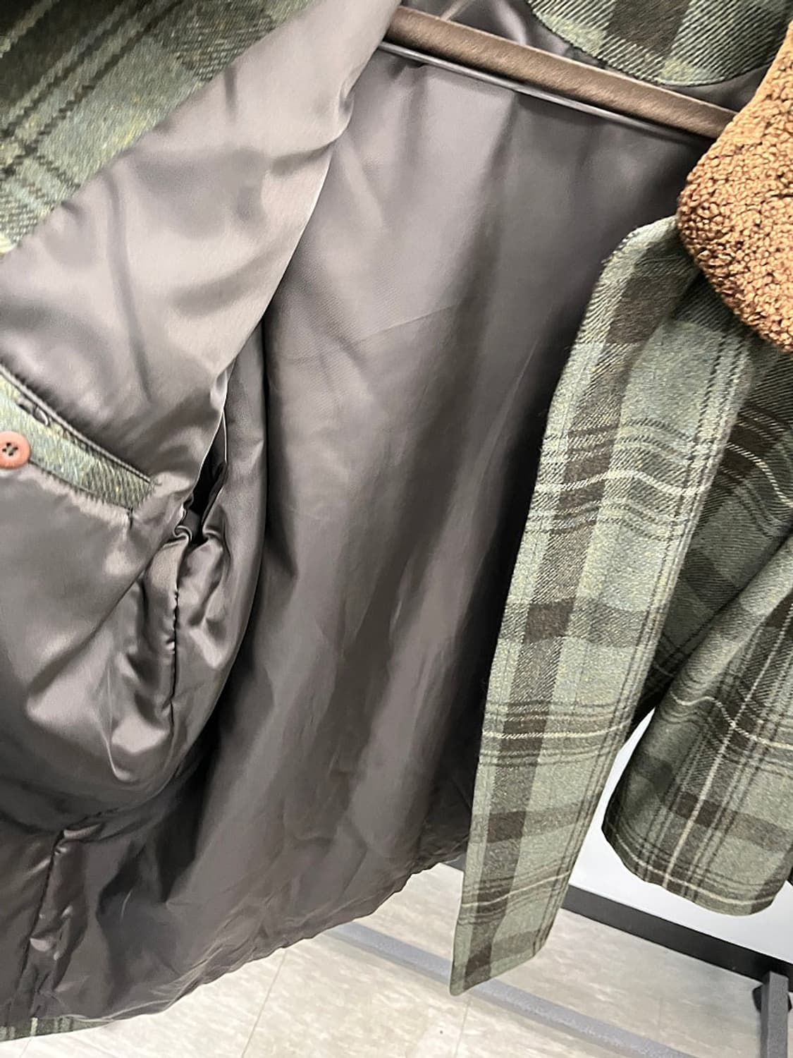 110) 입생로랑 시어링 체크 울코트  상품이미지8