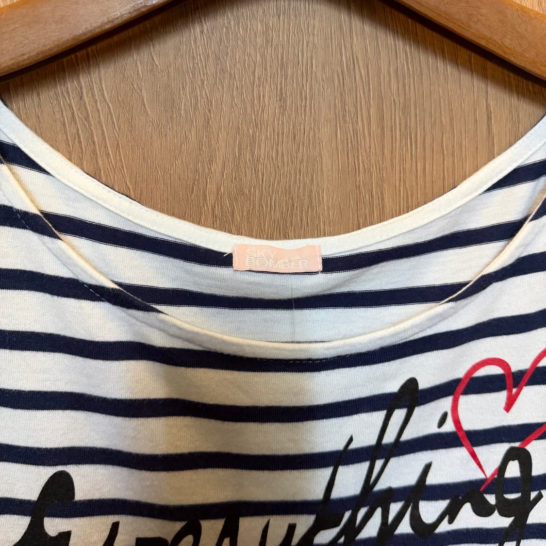 빈티지 반팔 롱 티셔츠 스트라이프 패턴 밑단 레이스 트리밍 슬림핏 화이트 상품이미지9