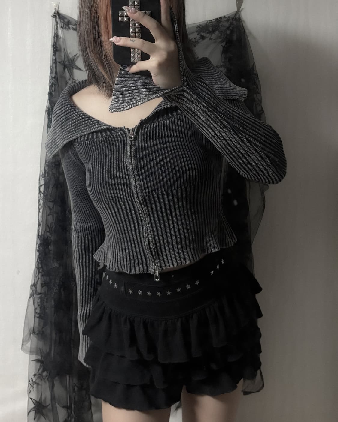 펑크 y2k 투웨이 포인트 집업 상품이미지2