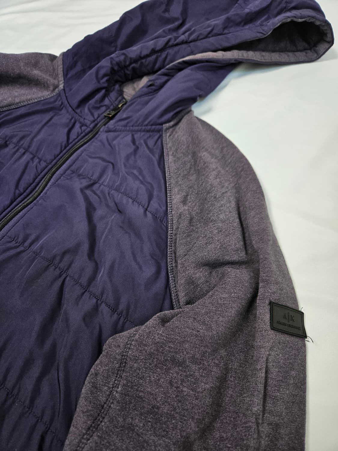 아르마니 익스체인지 AX 패딩니트 후드집업 자켓 퀄팅 코튼 L 상품이미지2