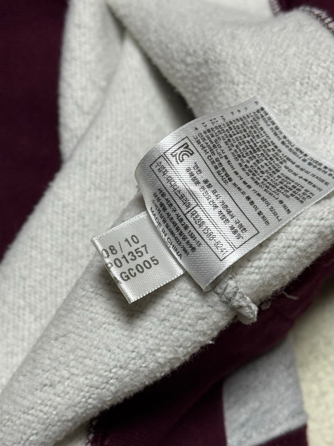 아디다스 버건디 그레이 후드티 상품이미지5