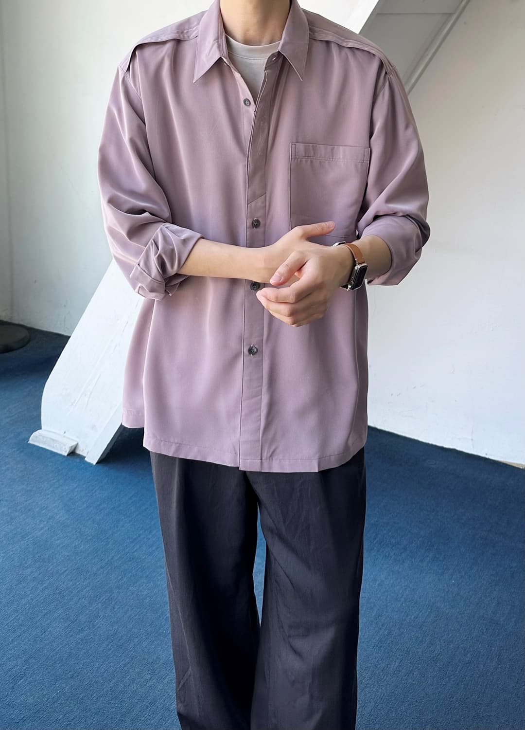 Silky fabric design blouse shirt 상품이미지4