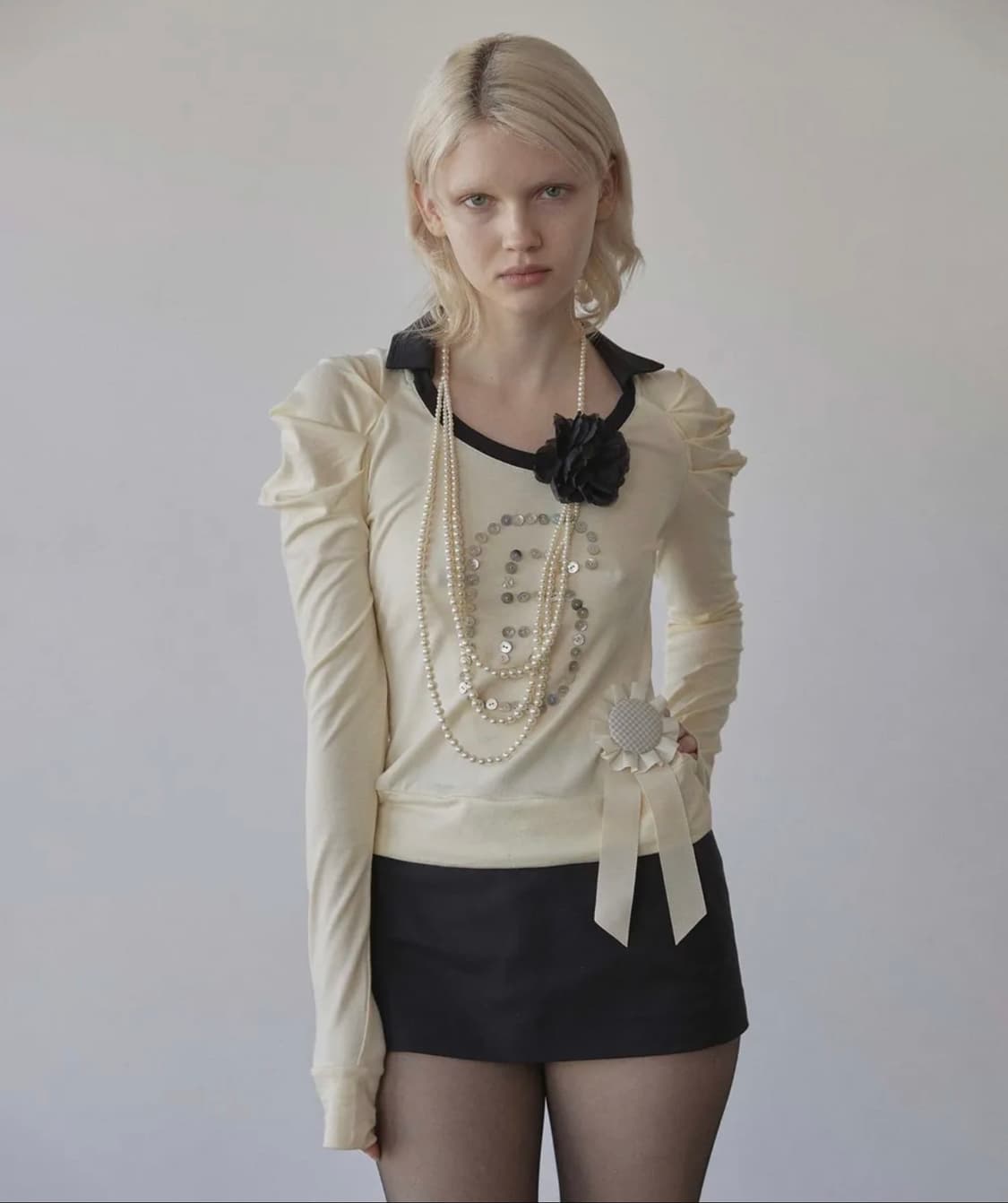 스컬프터 Good Girl Collar Tee Butter S사이즈 상품이미지1