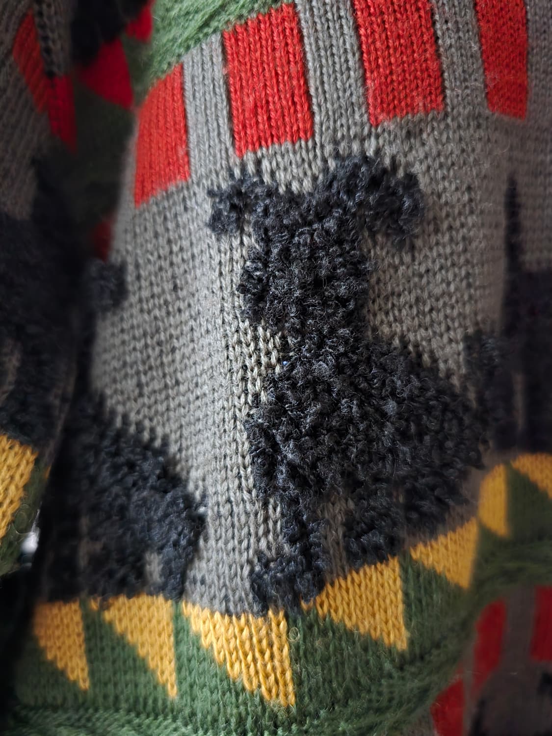 빈티지 도그 패턴 울혼방 니트 상품이미지6