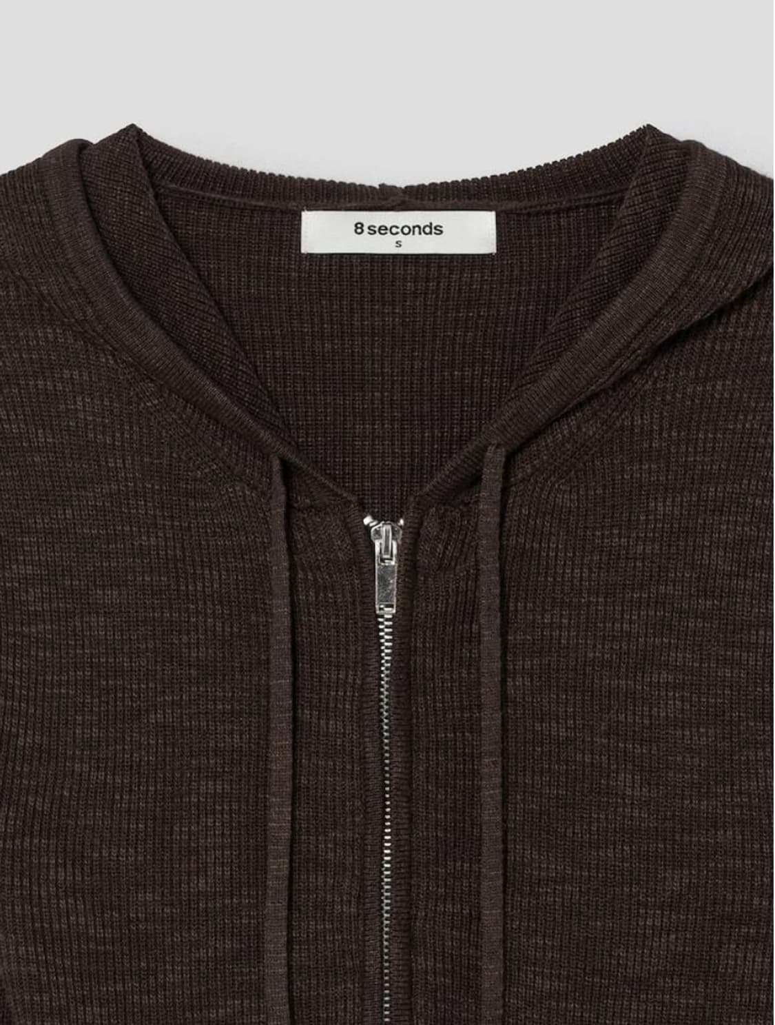 에잇세컨즈 니트 후드 카디건 브라운 상품이미지5