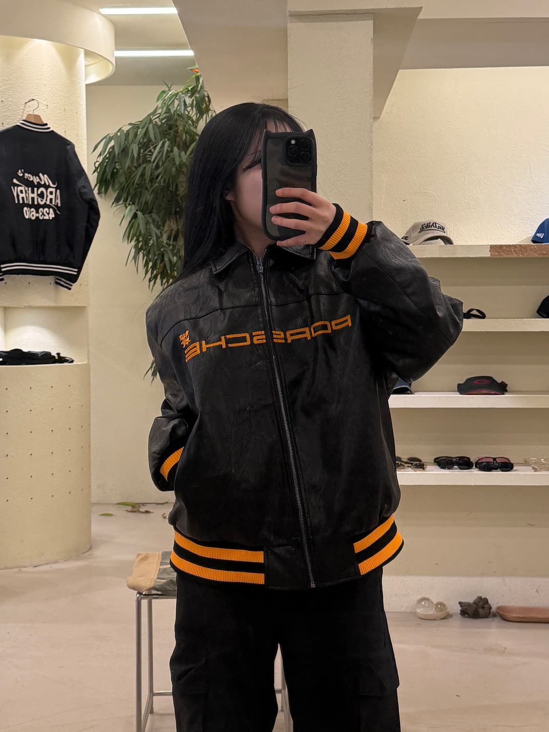 포르쉐 빈티지 레더 바시티 자켓 U203 상품이미지1