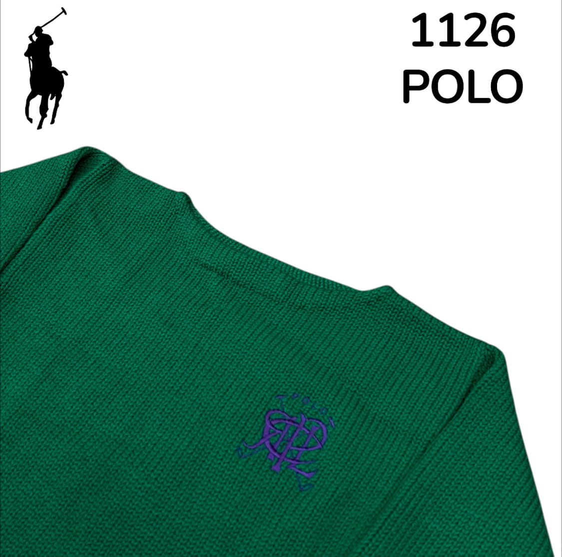 폴로 여성용 로고 자수 그린 니트 XS 상품이미지4