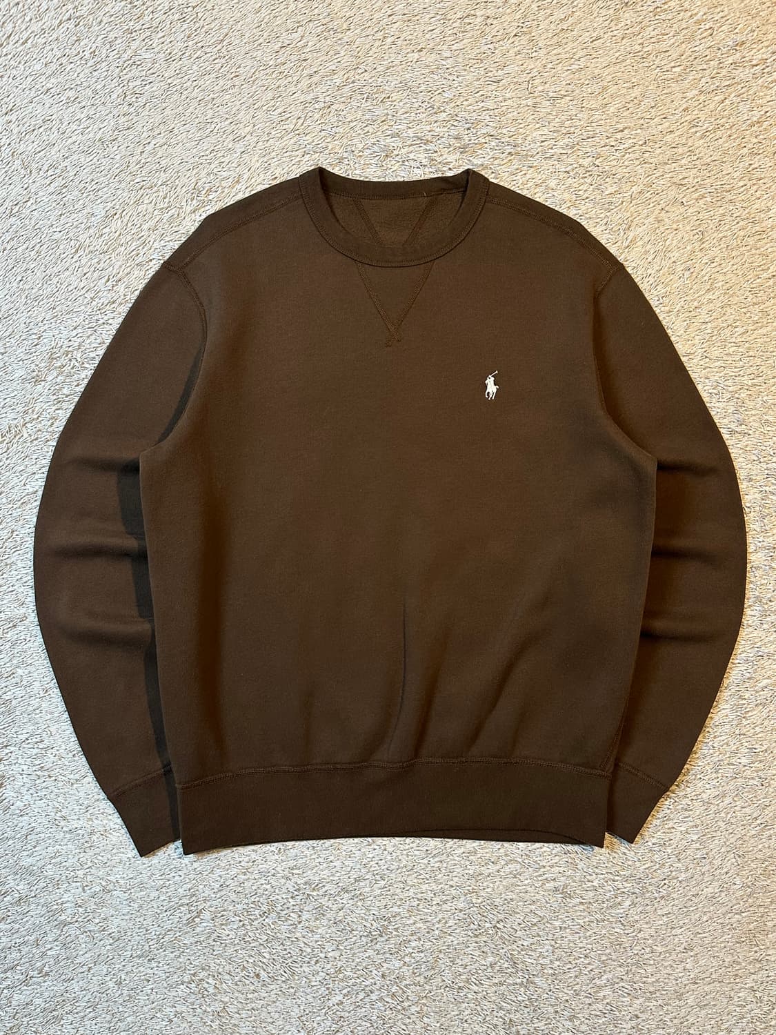 폴로 랄프로렌 신형 화이트포니 플리스 맨투맨 브라운 상품이미지1