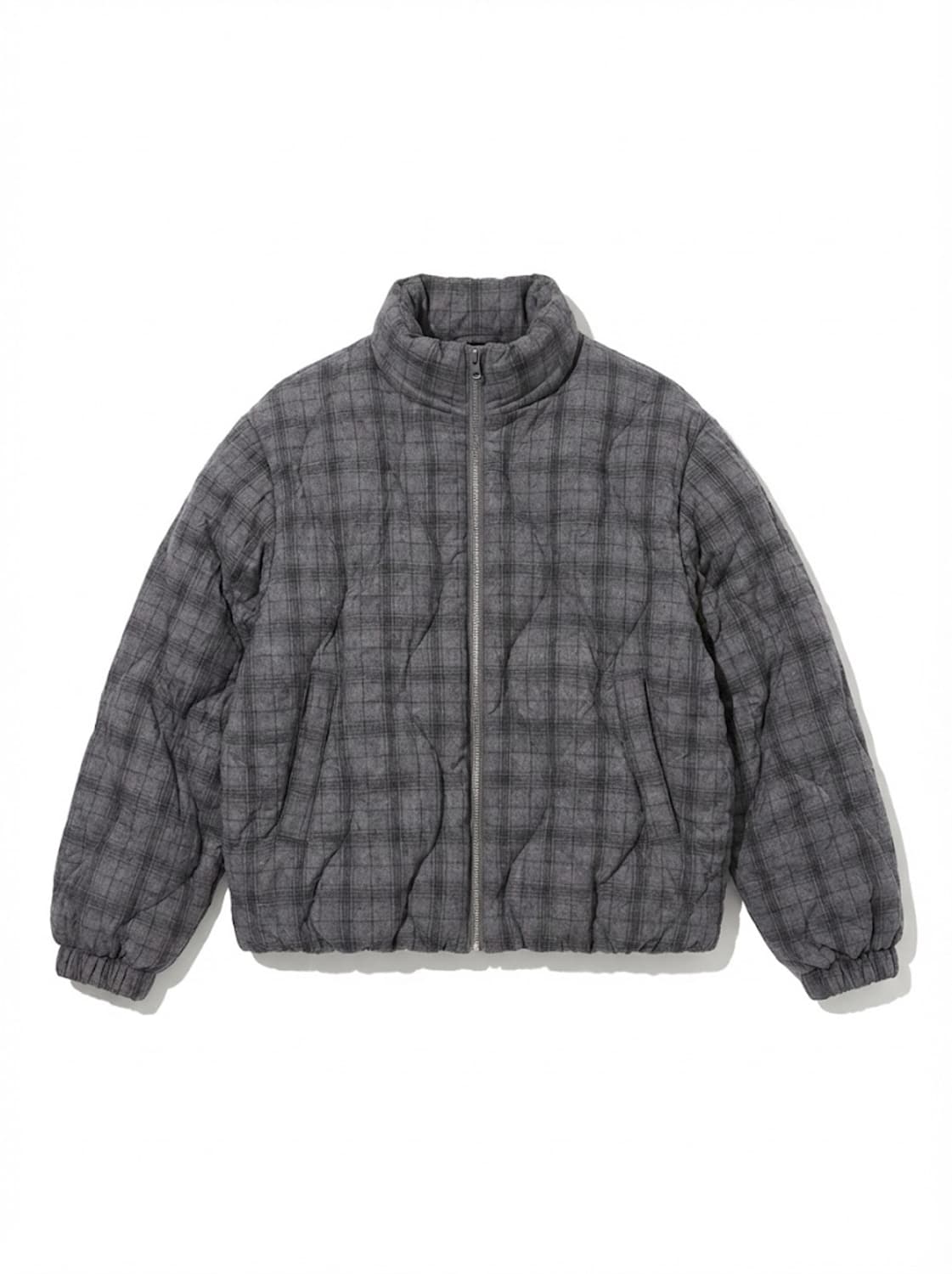 Partimento 3M 신슐레이트 페더리스 링클 체크 커브드 푸퍼 숏패 상품이미지1