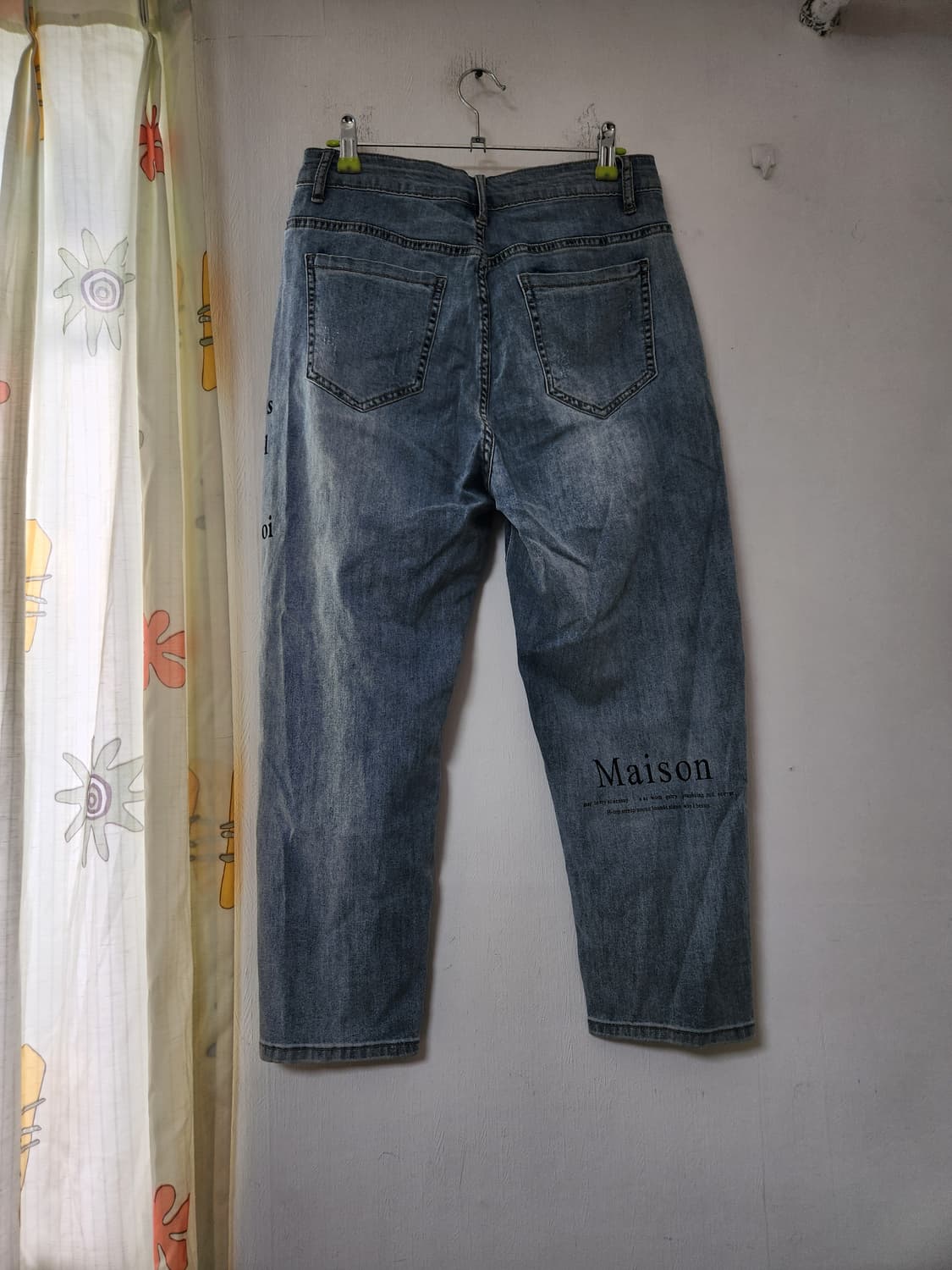 여름용 데미지 워싱 레터링 청바지 M(28~30) 상품이미지2