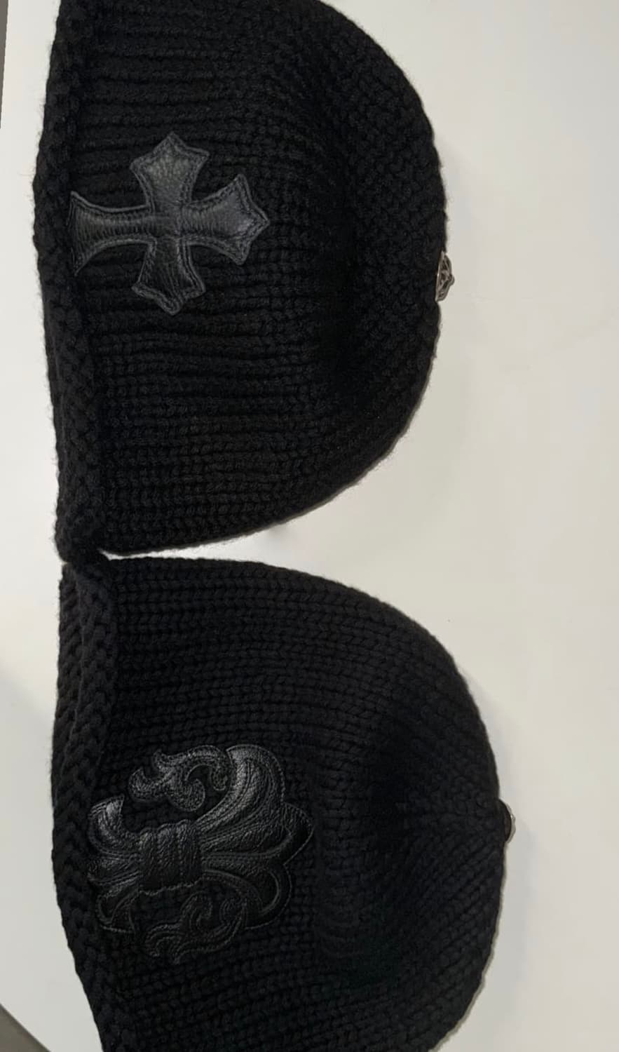 크롬하츠 크로스 레더 패치 캐시미어 비니 상품이미지2