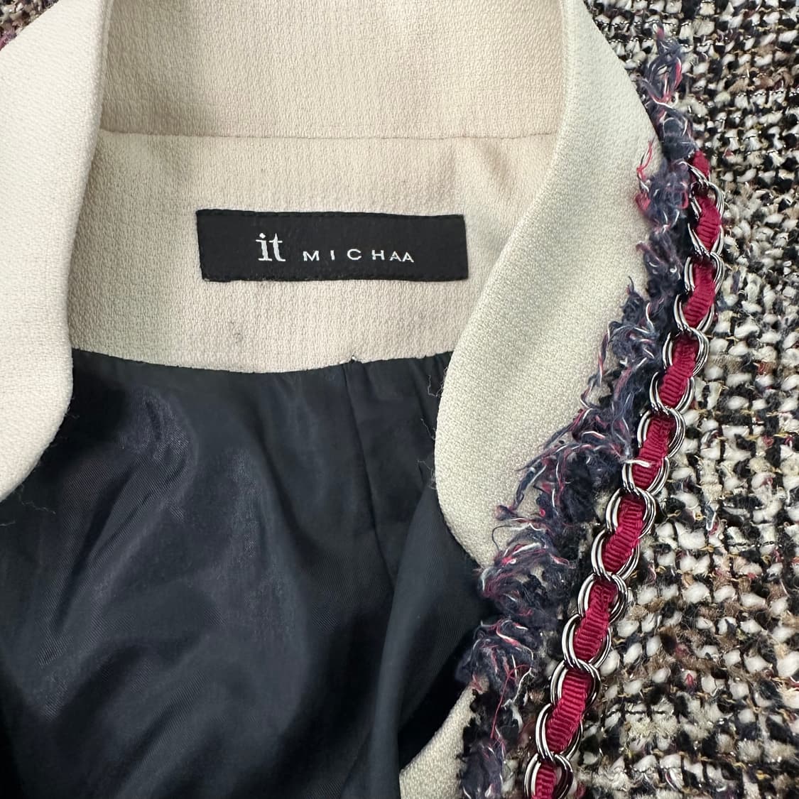 잇미샤 트위드 노카라 롱 코트 상품이미지3