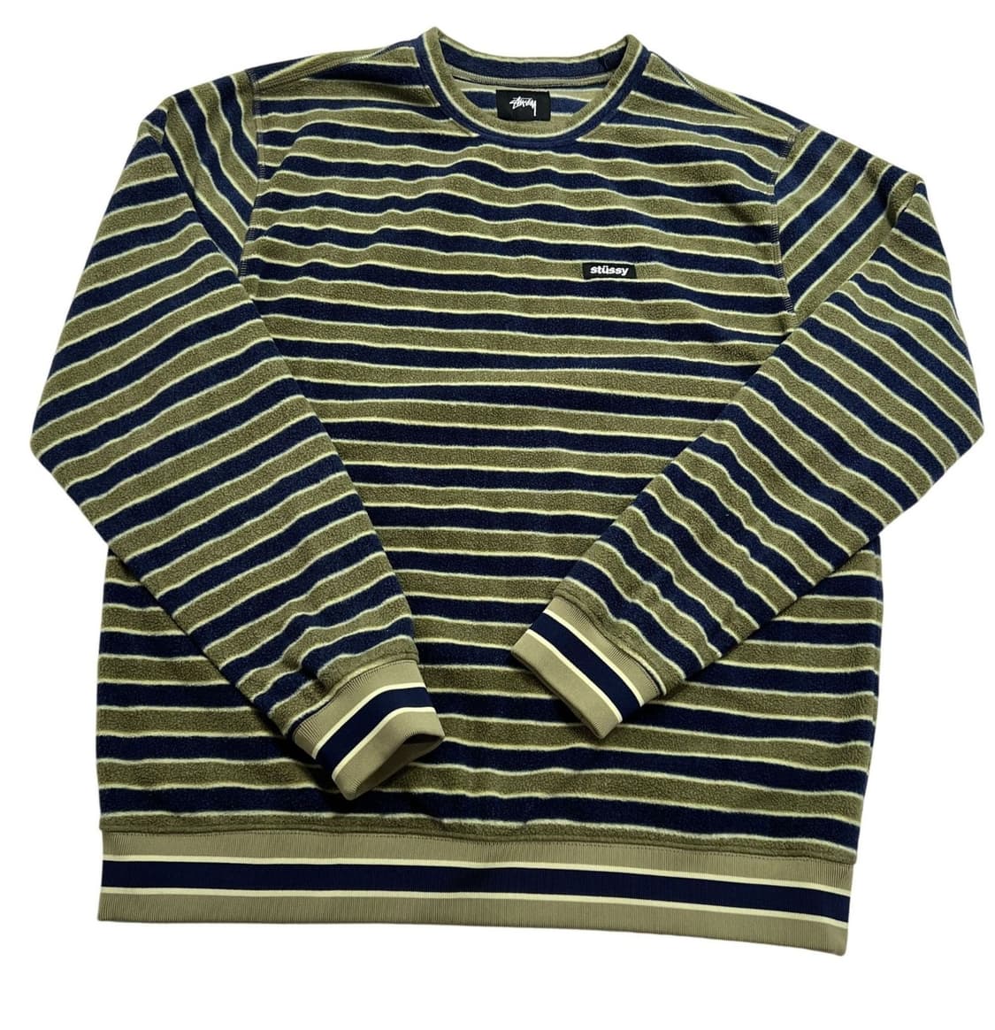 스투시 스트라이프 폴라 플리스 크루넥 상품이미지1