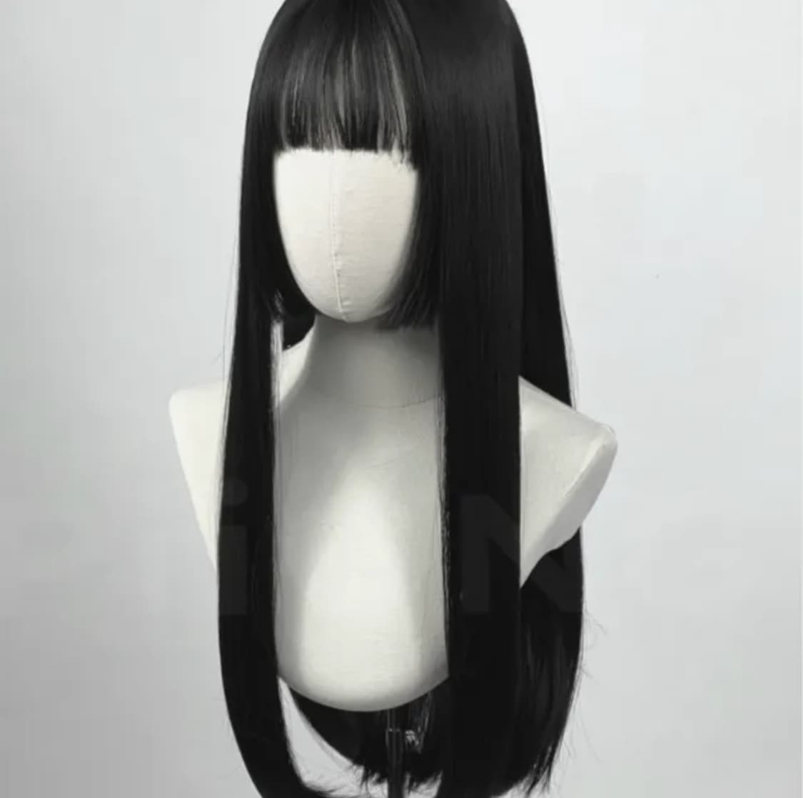 피옹 히메컷 내추럴 블랙 통가발 긴생머리 가발 흑발 코스프레 가발 상품이미지2