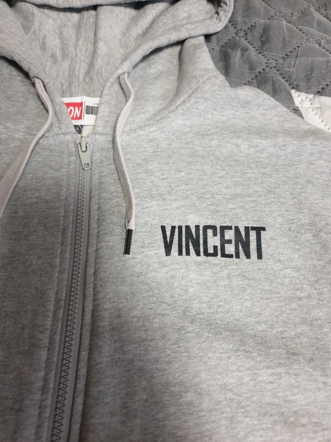 LAP EDITION 오버핏 백 프린팅 후드집업 그레이 (S) 상품이미지2