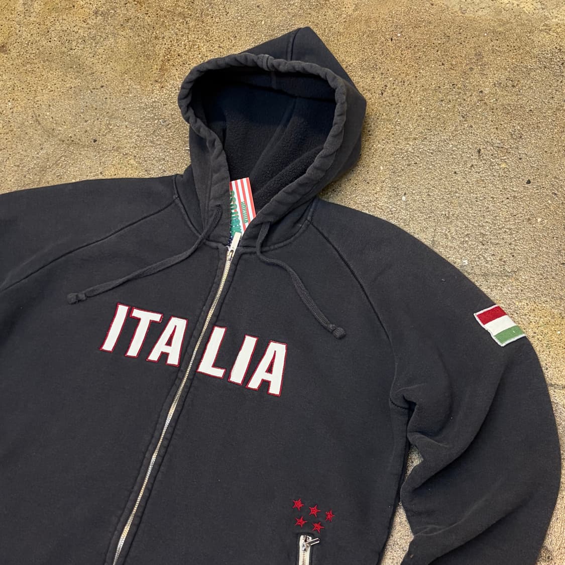 00s 미국 빈티지 블루마린 이탈리아 헤비코튼 후드집업 상품이미지3