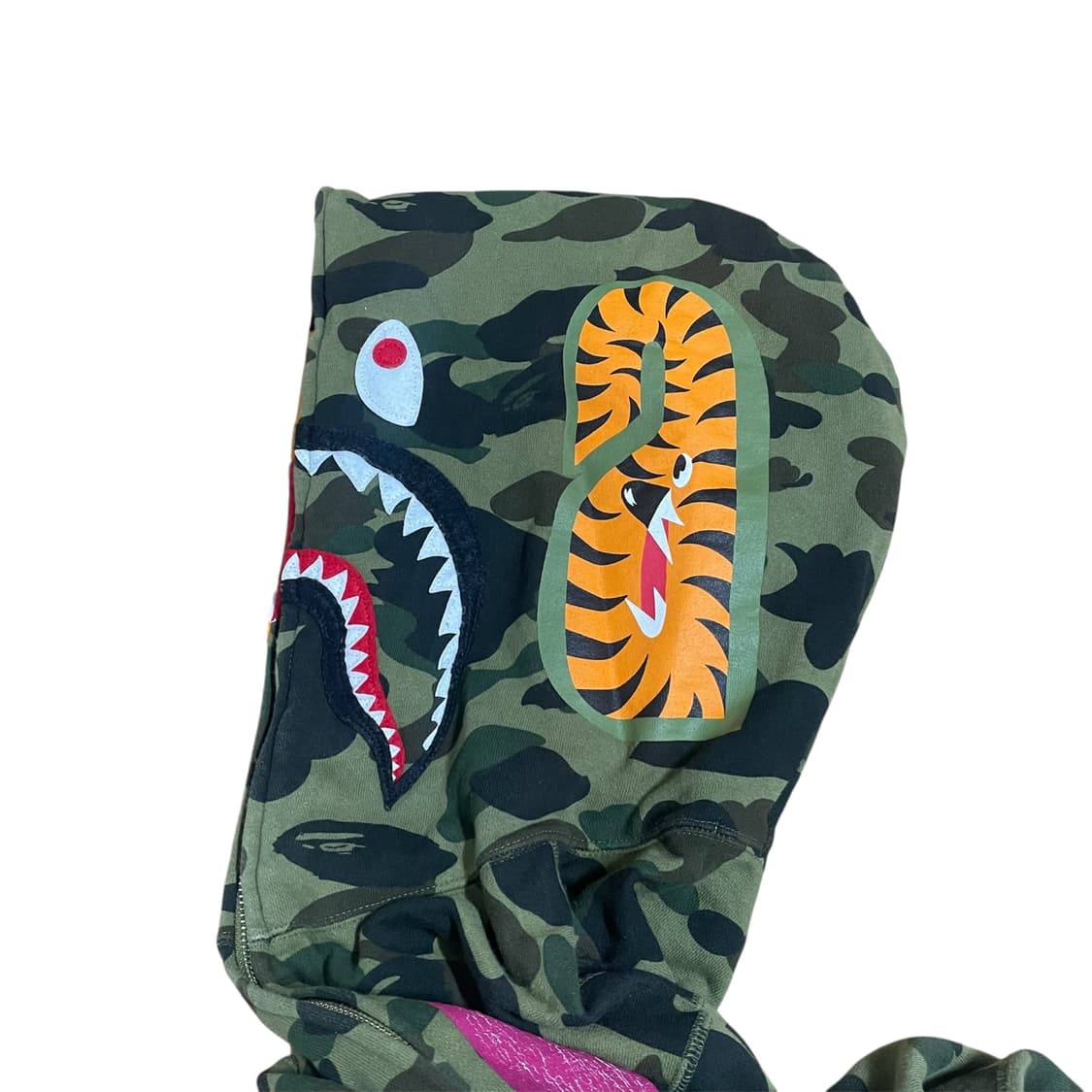 M) 베이프 레디메이드 콜라보 타이거 샤크 후드 집업 상품이미지6