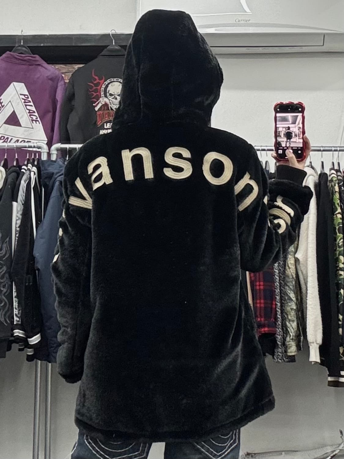 밴슨 레더 리버시블 퍼 후드 자켓 상품이미지5