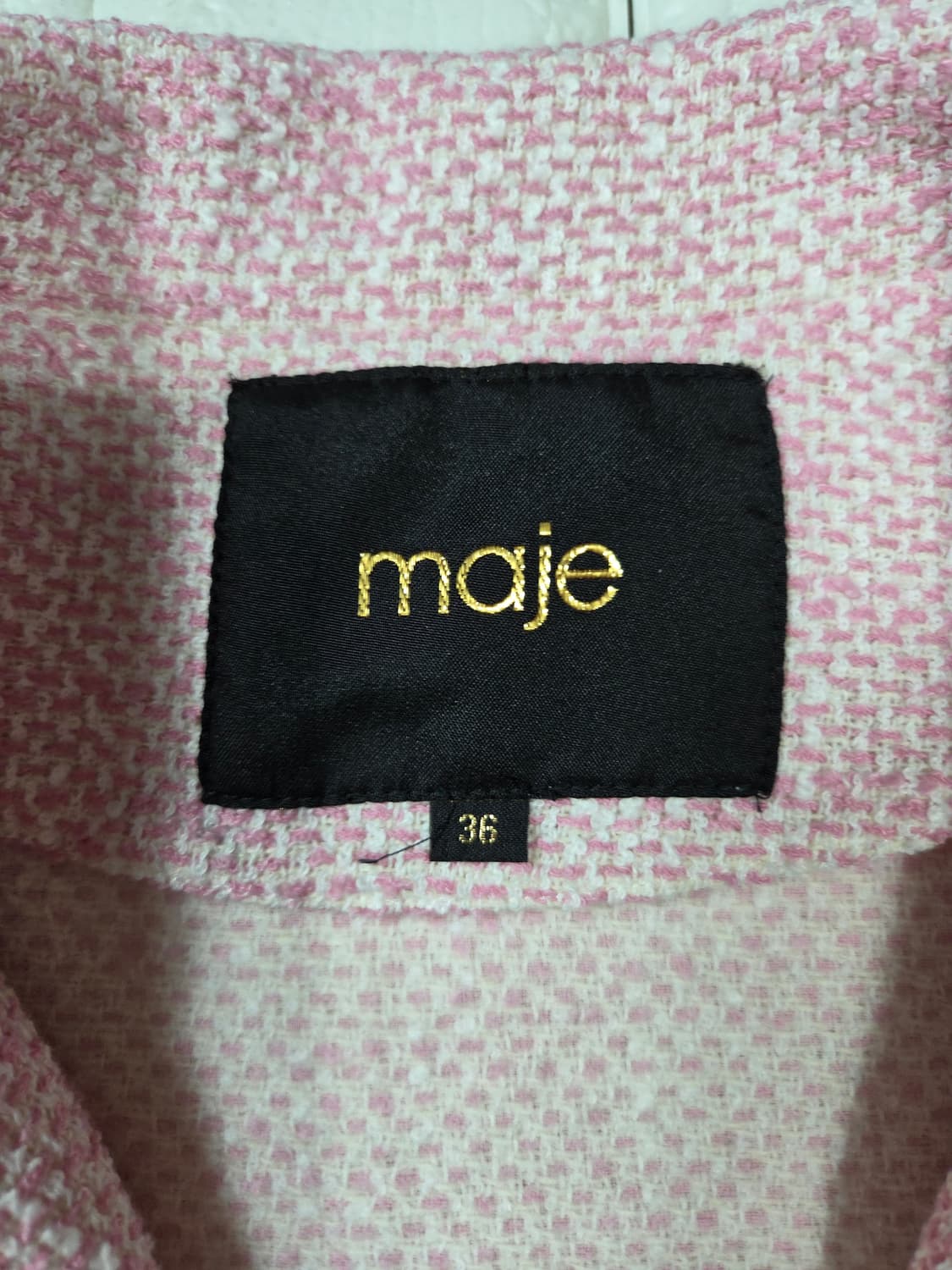 Maje 마쥬 린넨혼방 반팔 트위드 자켓 36 상품이미지6