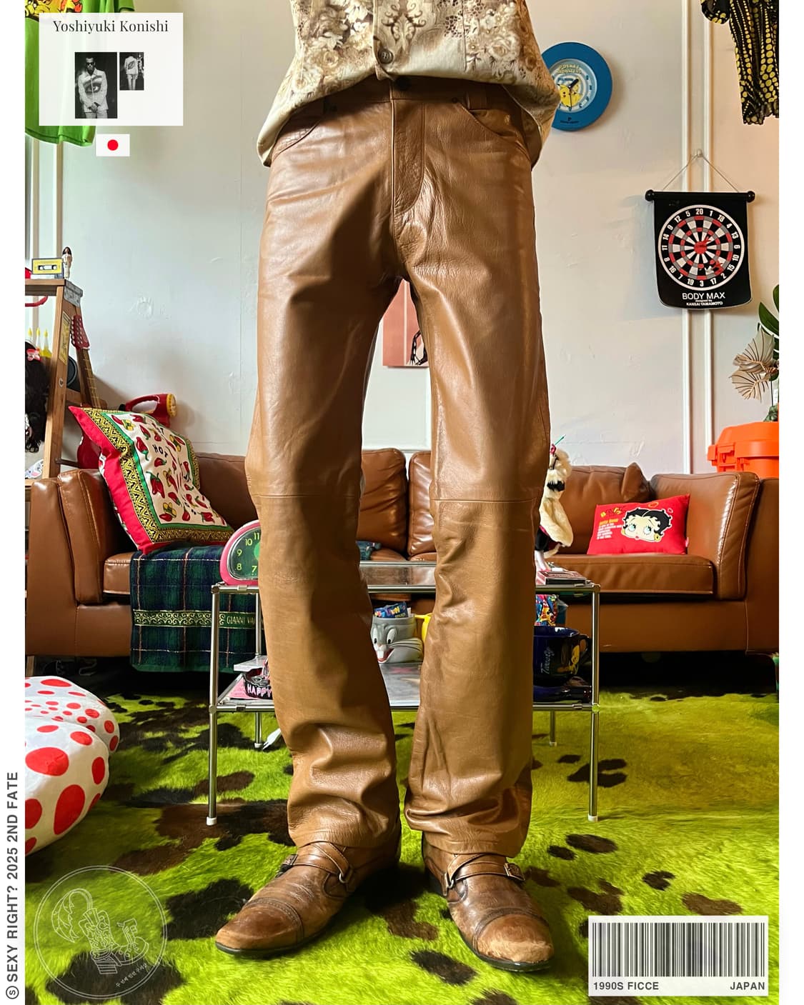 1990s FICCE Real Lambskin Leather Pants 상품이미지1