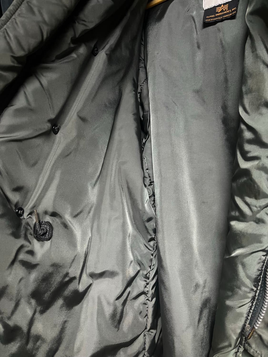 빈티지 알파인더스트리 N3B 건 메탈 자켓 판매 상품이미지6