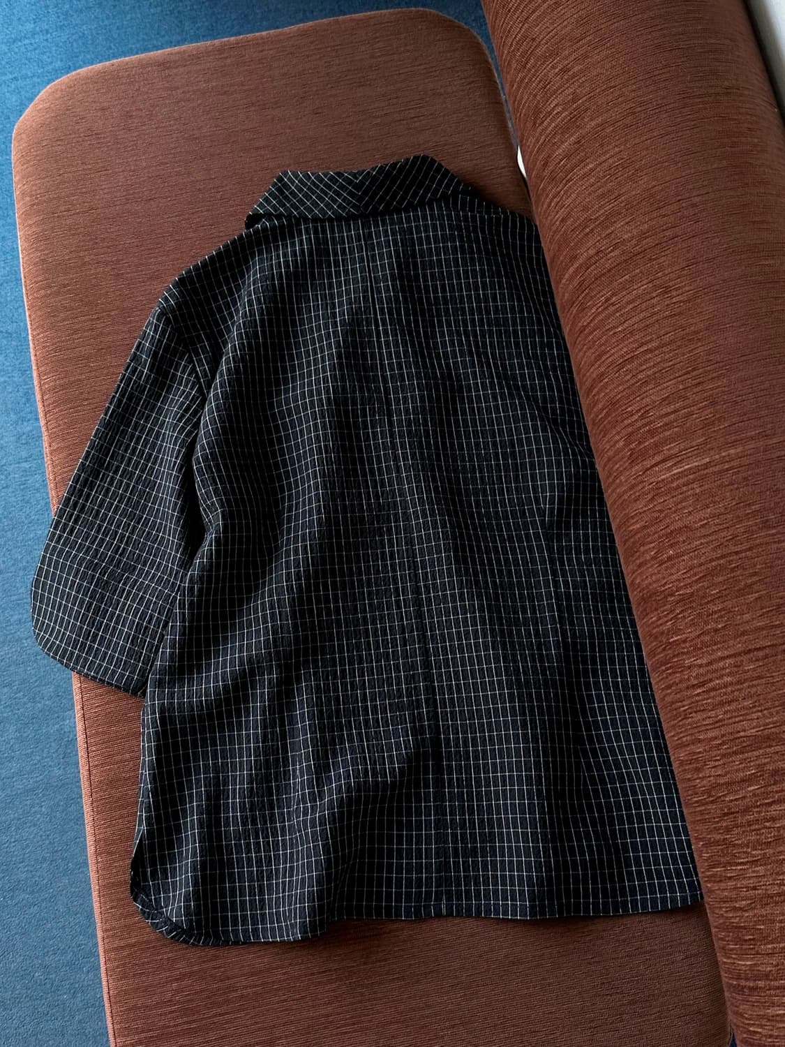 Light fabric natural check shirt jacket 상품이미지5