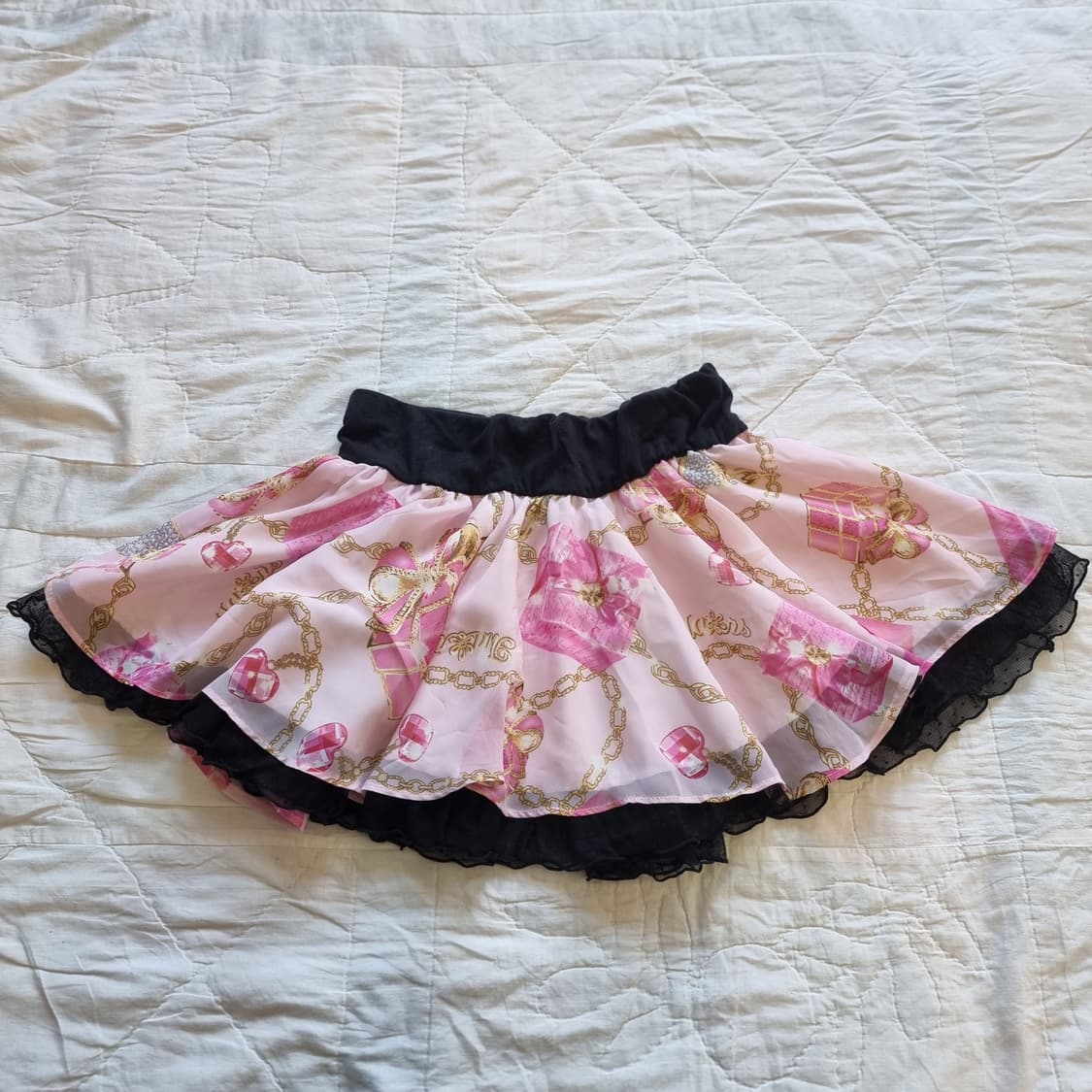 MARS 마즈 핑크 쥬얼리 박스 리본 튜닉 + 프릴 스커트 세트 상품이미지6