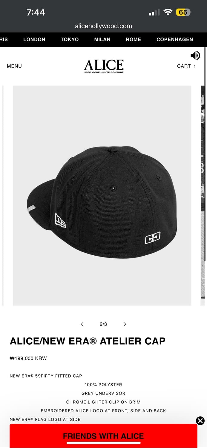 ALICEHOLLYWOOD NEWERA ATELIER CAP 7 5/8 상품이미지2