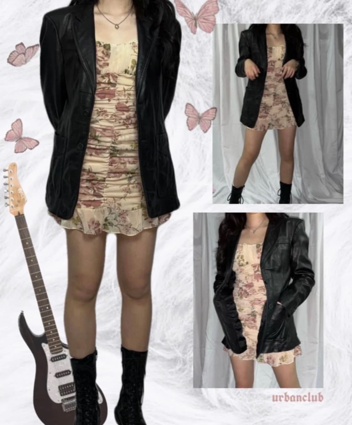 빈티지 양가죽 블레이저 가죽 자켓 백예린무드 상품이미지1