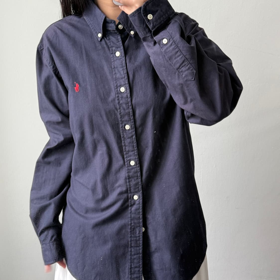 [L] 폴로 클래식핏 네이비 셔츠 상품이미지2